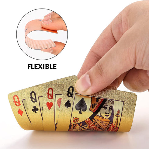 Waterproof Playing Cards with Case?3 Deck of Playing Cards, PET, Plastic Playing Cards Bridge Size for Pool Outdoor Poker Cards Game Party Black P...