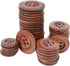 Chenkou Craft 20pcs Big Size 40mm(1 1/2") Brown Round Wood Buttons 4 Holes Craft Sewing Button (Light Brown, 40mm)...