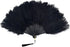 BABEYOND Vintage Style Folding Handheld Ostrich Feather Fan 1920s Flapper Accessories (Black)...