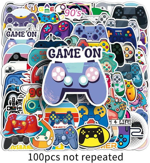 100 Pcs Play Game Stickers for Teen, Cool Cartoon Trendy Gamepad Waterproof Gaming Sticker,Vinyl Laptop Phone Skateboard Stickers....