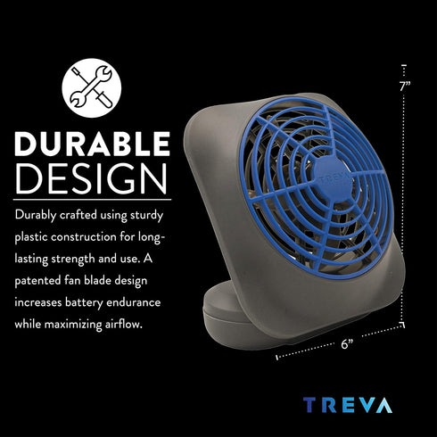 O2COOL Treva 5 Inch Battery Powered Fan Portable Desk Fan 2 Cooling Speeds with Compact Folding & Tilt Design Small Fan Cubicle Accessories Mini F...