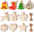 Max Fun 100PCS DIY Wooden Christmas Ornaments Unfinished Predrilled Wood Circles for Crafts Centerpieces Holiday Hanging Decorations in 10 Shapes...