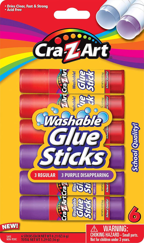 Cra-Z-Art Colorful Glue Sticks, 6 Count (11315)...