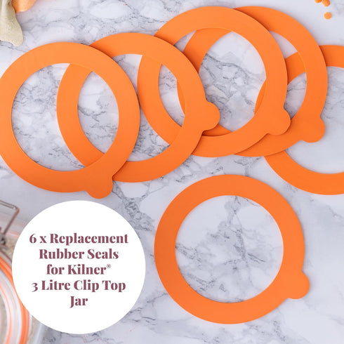 Kilner Replacement Rubber Seals for 102-Fluid Ounce Jars, 4-1/4-Inches, Pack of 6...