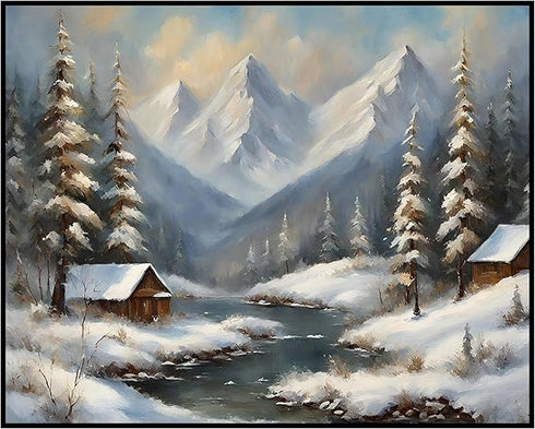 Posterizer 1 pcs-snowy winter scene of trees and nature 2-Landscape & Nature Art-GIft for Men Women Teens-Living Room Bedroom Decor- unframed wall...