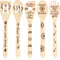 5Pcs Grandma Wooden Spoons Utensils Set, Cooking Utensils Non-Stick Carve Spoons Burned Bamboo Cookware Kitchen Gadget Kit Grandma Birthday Grandp...
