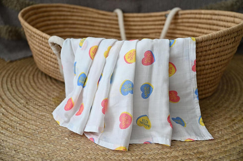 Filipino Mahal Kita Swaddle Blanket - Bamboo Viscose and Cotton Muslin Baby Receiving Blanket | Soft, Breathable & Skin-Friendly Baby Wrap...