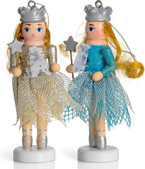 Ornativity Nutcracker Hanging Ornament Figures – Fairy Ballet Girls Dancers Glittered Christmas Mini Wooden Small Ornaments Nutcrackers Xmas Tree ...