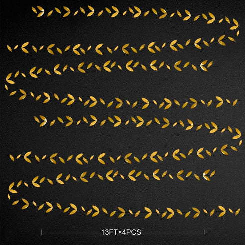 Gold Party Decorations Leaf Garland Hanging Paper Gold Leaves Streamer Banner for Wedding Engagement Bridal Shower Birthday Baby Shower Spring Sum...
