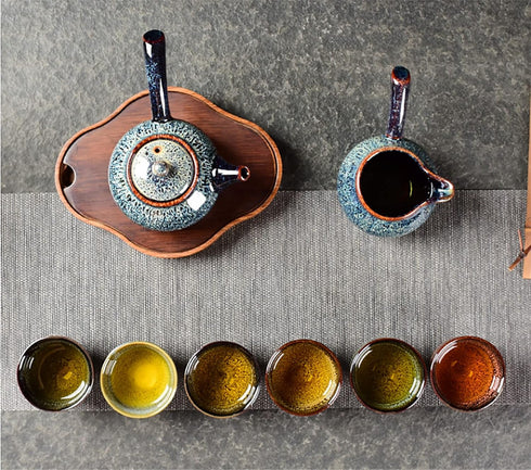 6pc Ceramic Kung Fu Tea Set, Japanese Tea Cup, Sake Cup, 2.1oz Capacity, 6 Colors...
