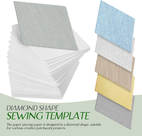 Paper Piecing for Quilting DIY Patchwork Sewing Crafts 300Pcs Paper Piecing Quilting Templates Quilting Patchwork Sewing Pattern Papers Quilting C...