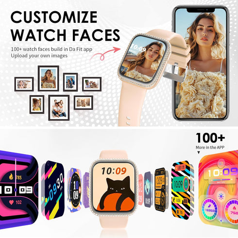 Smart Watch for Women, 1.75" AMOLED Fitness Tracker for Android iOS, Answer/Make Call with Heart Rate Sleep Monitor 130+ Sports Mode, IP68 Waterpr...