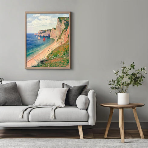 Posterizer 1 pcs-coastal scene-sea and boats-retro painting style 4-Coastal & Nautical Art-Gift for Street Art, Mural Fans -Decor for Home & Offic...