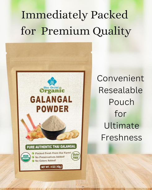 Organic Galangal Powder 4 OZ - Galanga Spice Seasoning in Asian Cooking - for Thai, Indonesian, and Malaysian Cuisine...