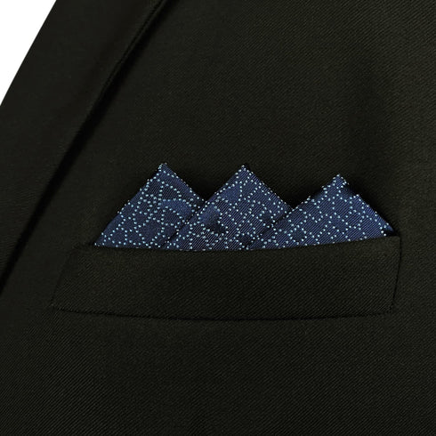 S&W SHLAX&WING Pocket Squares for Men Dark Blue Grooms Wedding...