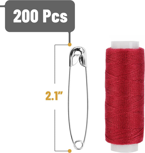 Mr. Pen Heavy Duty Safety Pins - 2 Inch, 200 Pack, Silver, Large, Bulk for Clothes...