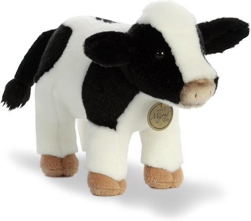 Aurora® Adorable Miyoni® Tots Holstein Calf Stuffed Animal - Lifelike Detail - Cherished Companionship - White 11 Inches...