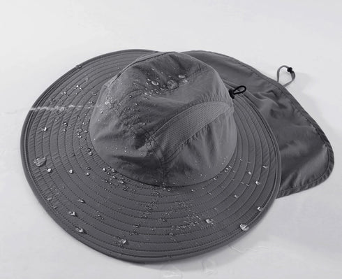 Home Prefer UPF 50+ Mens Wide Brim Fishing Hat with Neck Flap Sun Hat for Men Women Sun Protection Cap...