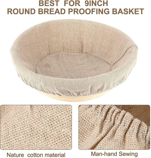 6 Packs Round Bread Proofing Basket Cloth Liner Rattan Baking Dough Basket Cover Natural Rattan Banneton Proofing Cloth(10 Inch)...