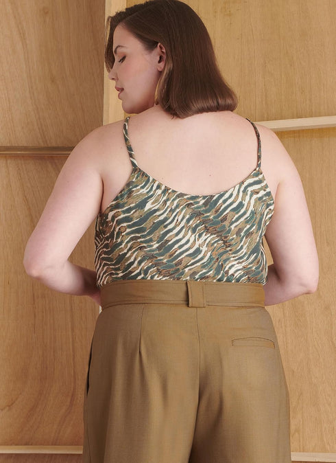 Simplicity Misses' Pleated Wide Leg Pants, Camisole and V-Neck Cardigan Sewing Pattern Kit, Design Code S9826, Sizes 30W-32W-34W-36W-38W, Multicol...