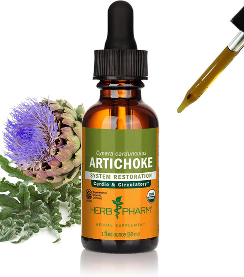 Herb Pharm Certified Organic Artichoke Liquid Extract for Cardiovascular and Circulatory Support - 1 Ounce...
