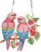 Animal Parrot 5D Diamond Art Painting Kits Hanging Pendants Wall Art Point Drill Crystal Diamond Art Window Pendants for Adults Home Garden Wall D...