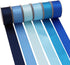 Double Face Blue Satin Ribbon for Gift Wrapping Wedding Gift Ribbon Baby Shower Boy 6 Colors Satin Ribbon 1" X 5 Yard Each Total 30 Yds Per Packag...