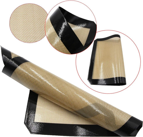 Premium Non Stick Silicone Baking Mats Quarter Sheet Toaster Oven Liner Small,Set Of 2 Mats (Size 8.5" - 11.5")...