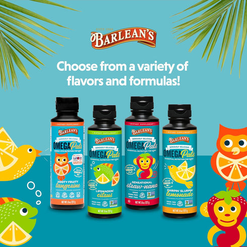 Barlean's Omega Pals Eye Health Liquid, Tangerine Flavored Omega 3 for Kids, Fish Oil Supplement with 500 mg of EPA & DHA Plus Lutein & Zeaxanthin...