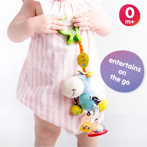 Playgro Dingly Dangly Clip Clop - Melodic Infant Rattle Toy for 0+ Months with Stroller Clip, Car Seat Charm, & Crib Hanger - Engaging Development...