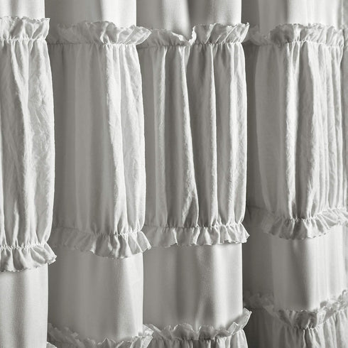 Lush Decor Nova Ruffle Window Curtain Panel Pair, 42"W x 84"L, Gray...