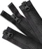 Wavebeexs 28 Inch Jacket Zipper, #5 Zipper for Jacket (3 Piece), Black Plastic Coat Zippers Replacement, Separating Zipper for Coat, Down Jacket, ...
