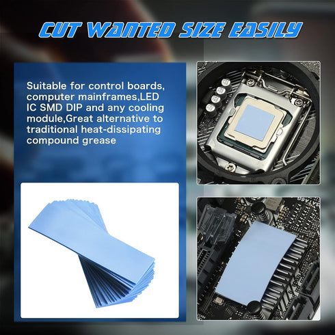 Outus 30 Pieces 2.6 x 0.8 Inch Silicone Thermal Pad Reusable Thermal Conductive Silicone Pad Each Thick for Gpu Heatsink CPU Chip Heat Conduction ...