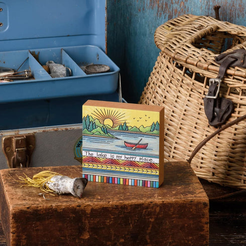 Primitives by Kathy Block Happy Place Home Décor Sign, Multicolor...