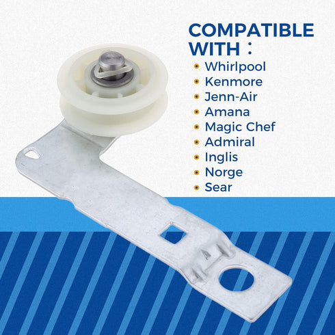 W10837240 Dryer Idler Pulley with Bracket, Replacement for Whirlpool, Kenmore, Replace 279640 W10118756 W10547290 PS11726337 3387372 3388674 W10118754