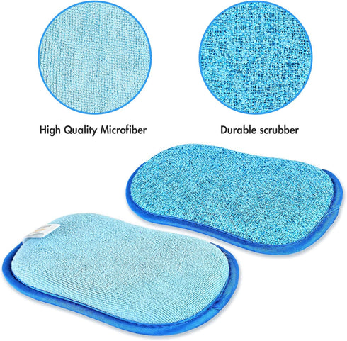 6 Pack Multi-Purpose Scrub Sponges for Kitchen 6 Colors, Non-Scratch Microfiber Sponge with Heavy Duty Scouring Power, Effortless Cleaning of Dish...
