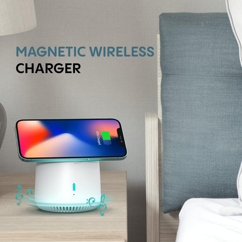 RapidX Capo Magnetic Wireless Charger, Portable Bluetooth Speaker & MagSafe Stand for iPhone 15 14 13 12 / Mini, Plus, Pro & Pro Max (White)...