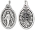 Bulk Pack of 5 - Miraculous Medal Pendant for Necklace -1" Oval Silver Oxidized Miraculous Medals Pendant for Necklace, Medals for Jewelry Catholi...