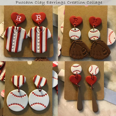 Puocaon Baseball Jersey Clay Cutters - 10 Pcs Baseball Bat Sports Clay Cutters for Polymer Clay Earrings Making, Baseball Glove Clay Cutters for E...