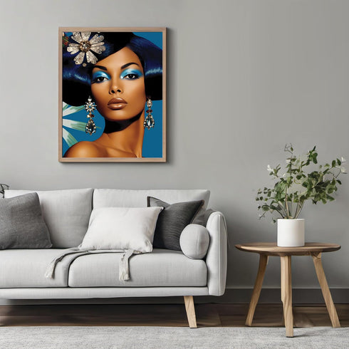 Posterizer 1 pcs-vintage African woman with flowers collage-Afro-American Art Collection-Abstract & Modern Art-Gift for Women, Fashionistas, Desig...
