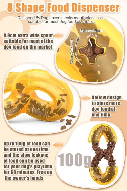 2024 New Treat Dispensing Dog Toys Dog Puzzle Toy, Nontoxic Bite Food Ball Slow Feeder Dog Bowls, Dog Treat Dispenser Toy Exercise Game IQ Trainin...