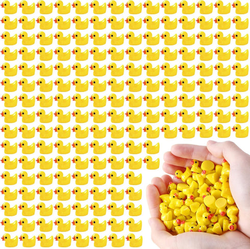 200pcs Mini Resin Ducks Yellow Tiny Ducks Mini Ducks Bulk Little Duck Figures Plastic Small Miniature Ducks for Dollhouse Decor Micro Fairy Garden...