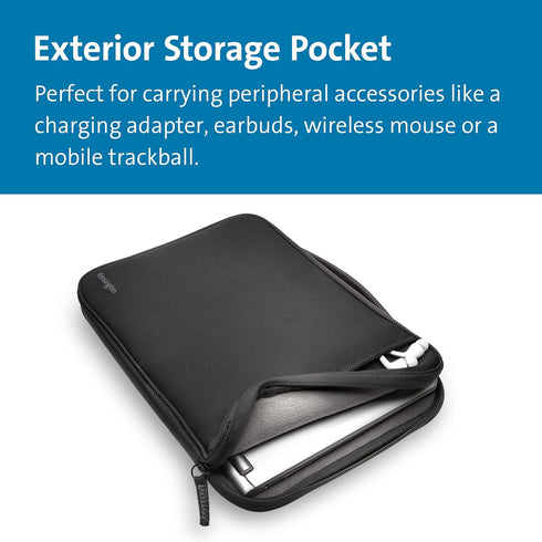 Kensington 11.6-Inch Laptop Sleeve with Storage Pocket for Chromebook, Laptop, Tablet (K62609WW),Black...
