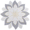Embroidered Holiday Christmas White and Gold Star Poinsettia Doily Place Mat Small Table Topper (23 Inch Round)...