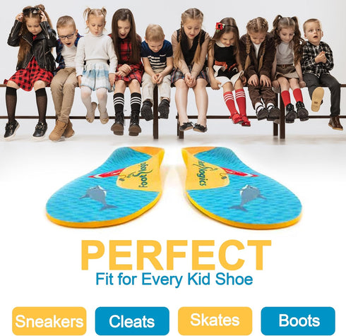 Fun Kids Orthotic Shoe Insoles with Arch Support for Children’s Heel Pain (Sever’s Disease), Growing Pains, Flat Feet - Children’s, Pair (Toddler ...