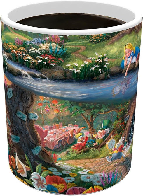 Morphing Mugs Disney - Alice in Wonderland - Thomas Kinkade - One 11 oz Color Changing Heat Sensitive Ceramic Mug – Image Revealed When HOT Liquid...