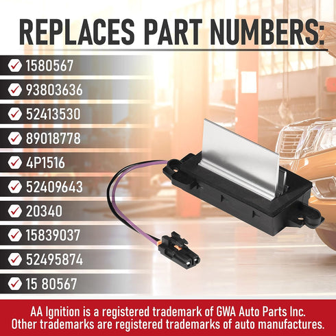 HVAC Blower Motor Resistor - Compatible with Chevy, Cadillac, GMC and Other GM Vehicles - Silverado, Trailblazer, Envoy, Sierra, Rainier - HVAC Co...