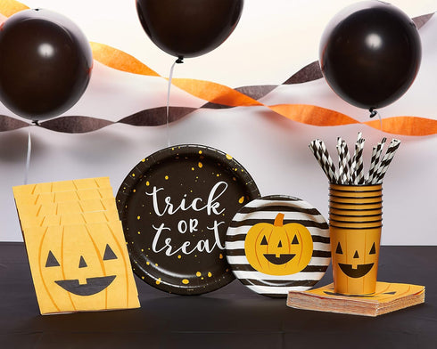 American Greetings 50-Count 6.5 in. x 6.5 in. Lunch Napkins, Pumpkin Halloween Party Supplies...