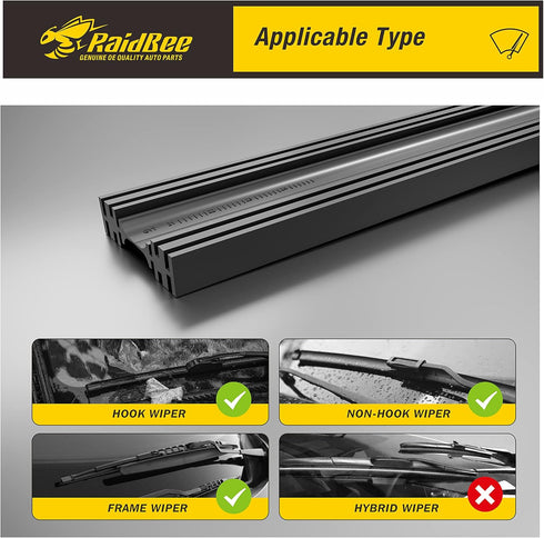 Wiper Blade Refill,4 PCs Adjustable Size of Universal Replacement Windshield Wiper Refill Replacement for Tesla,Toyota,Hyundai,Honda Front & Rear ...
