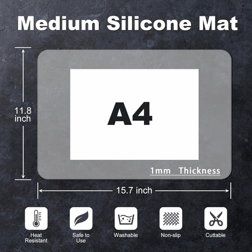 Silicone Mat for Kitchen Counter, BPA-Free Silicone Placemat, Heat-Resistant NonSlip Table Mat for Air Fryer, Countertop Protector Mat, Silicone M...